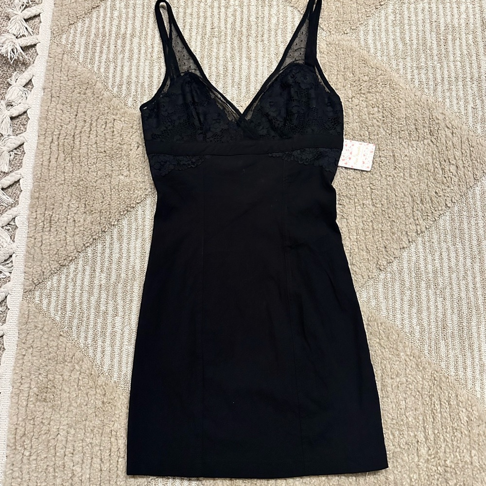 Elegant Black Lace Slip Dress